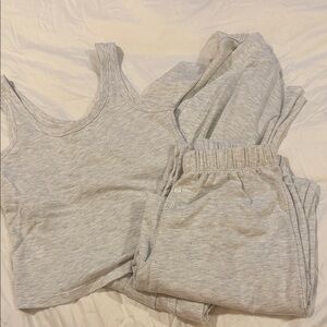 Indigo Light Heather Gray Tank & Jogger Pajama Set